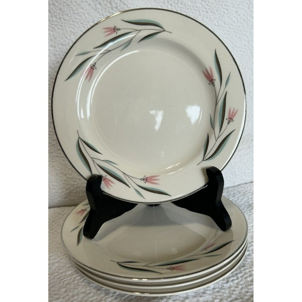 Edwin Knowles Carlton Set Of 4 Dessert/bread Plates 1950s Vintage VGUC